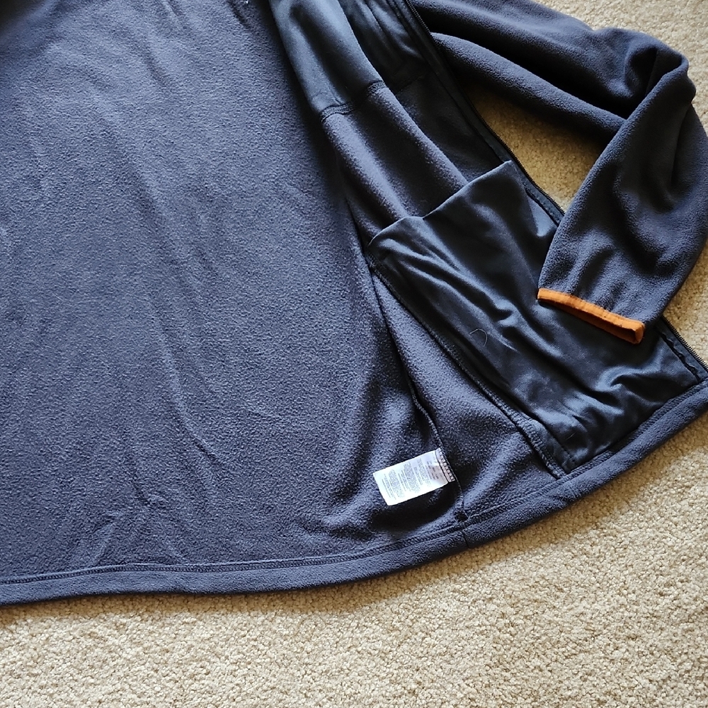 COLUMBIA Charcoal Grey Fleece Jacket Rustic Orange Details Men Sz M Gorpcore - Picture 15 of 16
